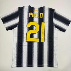 imageAutographedSigned Andrea Pirlo Juventus White Soccer Jersey Beckett BAS COA
