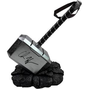imageAutographedSigned Chris Hemsworth Thor Mjolnir 17 Hammer with Base Marvel Avengers Infinity War End Game Replica Movie Prop Beckett BAS COA