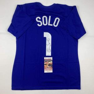 imageAutographedSigned Hope Solo Blue Soccer Team USA World Cup Jersey JSA COA