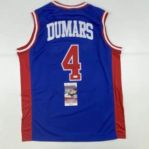 imageAutographedSigned Joe Dumars Detroit Blue Basketball Jersey JSA COA