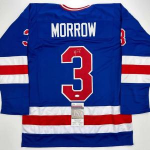 imageAutographedSigned Ken Morrow Blue Team USA Miracle On Ice 1980 Hockey Jersey JSA COA