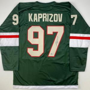 imageAutographedSigned Kirill Kaprizov Minnesota Green Hockey Jersey Beckett BAS COA