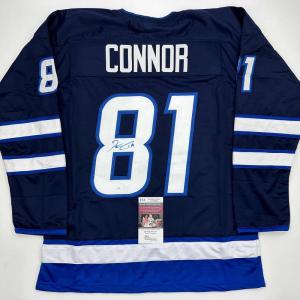 imageAutographedSigned Kyle Connor Winnipeg Blue Hockey Jersey JSA COA