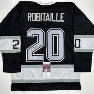imageAutographedSigned Luc Robitaille HOF 09 Los Angeles LA Black Hockey Jersey JSA COA