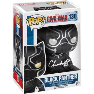 imageChadwick Boseman Black Panther Civil War 130 Facsimile Signed Reprint Laser Autographed Funko POP Movies Marvel Figurine with Protector Case