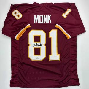 imageFacsimile Autographed Art Monk Washington Red Reprint Laser Auto Football Jersey Size Mens XL
