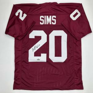 imageFacsimile Autographed Billy Sims Oklahoma Red Reprint Laser Auto College Football Jersey Size Mens XL