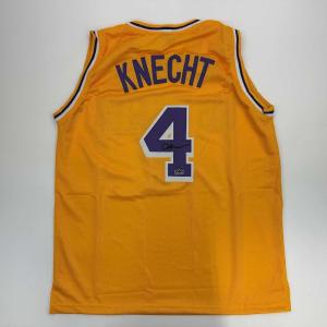 imageFacsimile Autographed Dalton Knecht Los Angeles LA Yellow Reprint Laser Auto Basketball Jersey Size Mens XL