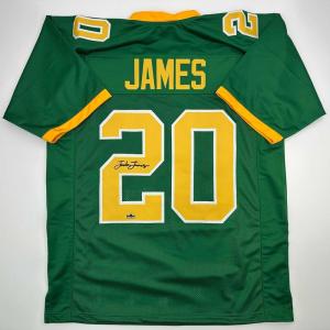 imageFacsimile Autographed Jordan James Oregon Green Reprint Laser Auto College Football Jersey Size Mens XL