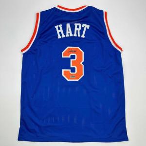imageFacsimile Autographed Josh Hart New York Blue Reprint Laser Auto Basketball Jersey Size Mens XL
