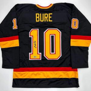 imageFacsimile Autographed Pavel Bure Vancouver Black Reprint Laser Auto Hockey Jersey Size Mens XL