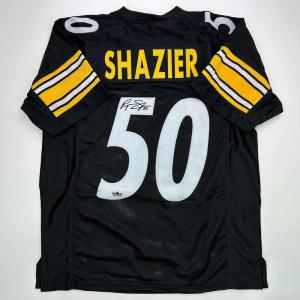 imageFacsimile Autographed Ryan Shazier Pittsburgh Black Reprint Laser Auto Football Jersey Size Mens XL