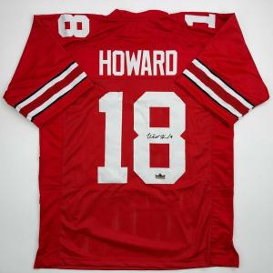imageFacsimile Autographed Will Howard Ohio State Red Reprint Laser Auto College Football Jersey Size Mens XL