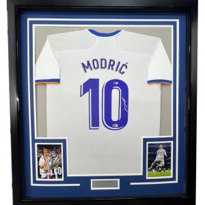 imageFramed AutographedSigned Luka Modric 35x39 Real Madrid White Soccer Jersey Beckett BAS COA