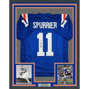imageFramed AutographedSigned Steve Spurrier 35x39 Florida Blue College Football Jersey JSA COA