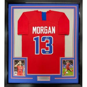 imageFramed Facsimile Autographed Alex Morgan 35x39 United States USA Red World Cup Reprint Laser Auto Soccer Jersey