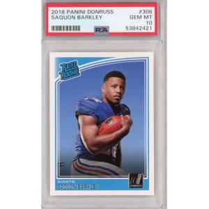 imageGraded 2018 Panini Donruss Saquon Barkley 306 Rookie RC Football Card PSA 10 Gem Mint