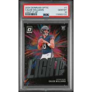 imageGraded 2024 Panini Donruss Optic Caleb Williams 1 Light It Up Rookie RC Football Card PSA 10 Gem Mint