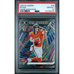 imageGraded 2024 Panini Illusions Bo Nix 18 Game Magicians Rookie RC Football Card PSA 10 Gem Mint