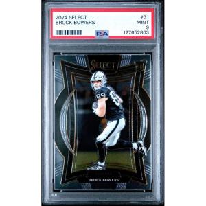 imageGraded 2024 Panini Select Brock Bowers 31 Rookie RC Football Card PSA 9 Mint