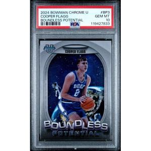 imageGraded 2024 Topps Bowman Chrome U Cooper Flagg BP3 Boundless Potential Rookie RC Basketball Card PSA 10 Gem Mint