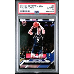imageGraded 2024 Topps Bowman U Now Cooper Flagg 51 Rookie RC Basketball Card PSA 10 Gem Mint