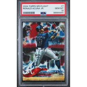 imageGraded 2024 Topps Spotlight Ronald Acuna Jr 7 Baseball Card PSA 10 Gem Mint