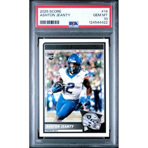 imageGraded 2025 Panini Score Ashton Jeanty 14 Rookie RC Football Card PSA 10 Gem Mint