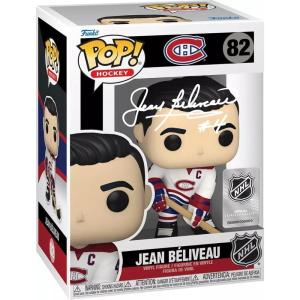 imageJean Beliveau 82 Facsimile Signed Reprint Laser Autographed Funko POP Hockey NHL Montreal Canadiens Figurine with Protector Case