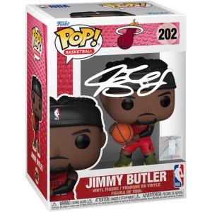 imageJimmy Butler 202 2024 City Edition Uniform Facsimile Signed Reprint Laser Autographed Funko POP Basketball NBA Miami Heat Figurine with Protector Case