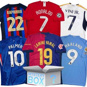 imageRandom AutographedSigned Soccer Jersey Mystery Box with PSA JSA or Beckett COA