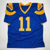 imageAutographedSigned Jim Everett 2x Passing TD Leader Los Angeles LA Blue Football Jersey Beckett BAS COA