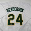imageAutographedSigned Rickey Henderson Oakland White Baseball Jersey Beckett BAS COA