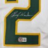imageAutographedSigned Rickey Henderson Oakland White Baseball Jersey Beckett BAS COA