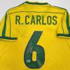 imageAutographedSigned Roberto Carlos Brazil Yellow Soccer Jersey Beckett BAS COA