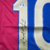imageAutographedSigned Ronaldinho Barcelona BlueRed Soccer Jersey Beckett BAS COA