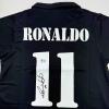 imageAutographedSigned Ronaldo Nazario Real Madrid Black Soccer Jersey Beckett BAS COA