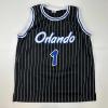 imageFacsimile Autographed Anfernee Penny Hardaway Orlando Black Pinstripe Reprint Laser Auto Basketball Jersey Size Mens XL