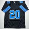 imageFacsimile Autographed Barry Sanders Detroit Black Reprint Laser Auto Football Jersey Size Mens XL