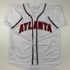 imageFacsimile Autographed Chipper Jones Atlanta White Reprint Laser Auto Baseball Jersey Size Mens XL