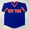 imageFacsimile Autographed Darryl Strawberry New York Blue Reprint Laser Auto Baseball Jersey Size Mens XL