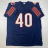 imageFacsimile Autographed Gale Sayers Chicago Blue Reprint Laser Auto Football Jersey Size Mens XL