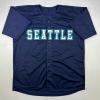 imageFacsimile Autographed Ichiro Suzuki Seattle Blue Reprint Laser Auto Baseball Jersey Size Mens XL