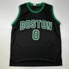 imageFacsimile Autographed Jayson Tatum Boston Black Reprint Laser Auto Basketball Jersey Size Mens XL