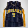 imageFacsimile Autographed Jermaine ONeal Indiana Blue Pinstripe Reprint Laser Auto Basketball Jersey Size Mens XL