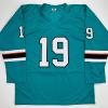 imageFacsimile Autographed Joe Thornton San Jose Teal Reprint Laser Auto Hockey Jersey Size Mens XL