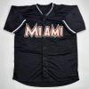 imageFacsimile Autographed Jose Fernandez Miami Black Reprint Laser Auto Baseball Jersey Size Mens XL