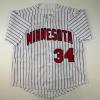 imageFacsimile Autographed Kirby Puckett Minnesota Pinstripe Reprint Laser Auto Baseball Jersey Size Mens XL