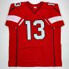 imageFacsimile Autographed Kurt Warner Arizona Red Reprint Laser Auto Football Jersey Size Mens XL