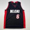 imageFacsimile Autographed LeBron James Miami Black Reprint Laser Auto Basketball Jersey Size Mens XL